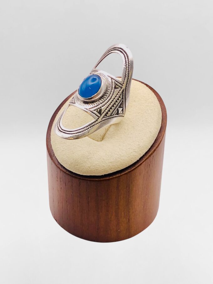 Bague Touareg Agate bleue #1 – Image 2