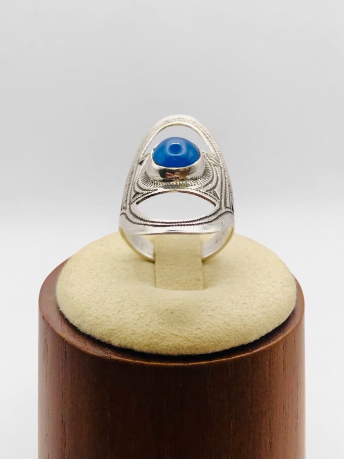 Bague Touareg Agate bleue #1 – Image 4