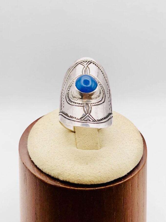 Bague Touareg Agate bleue #2 – Image 4