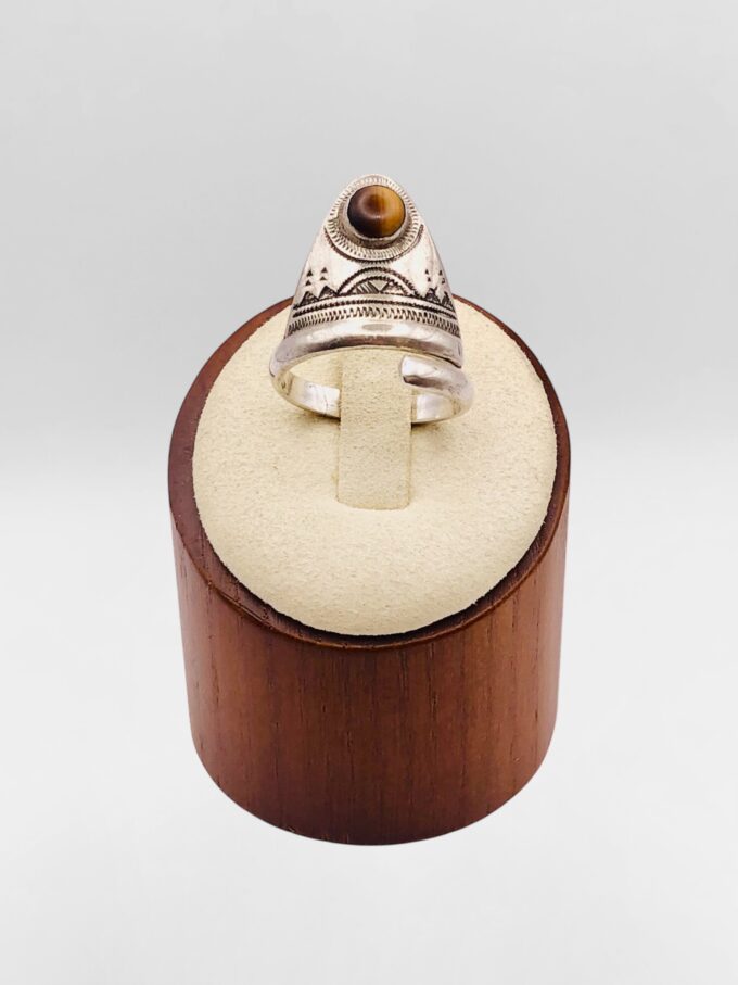 Bague Touareg Oeil de Tigre Triangle réglable