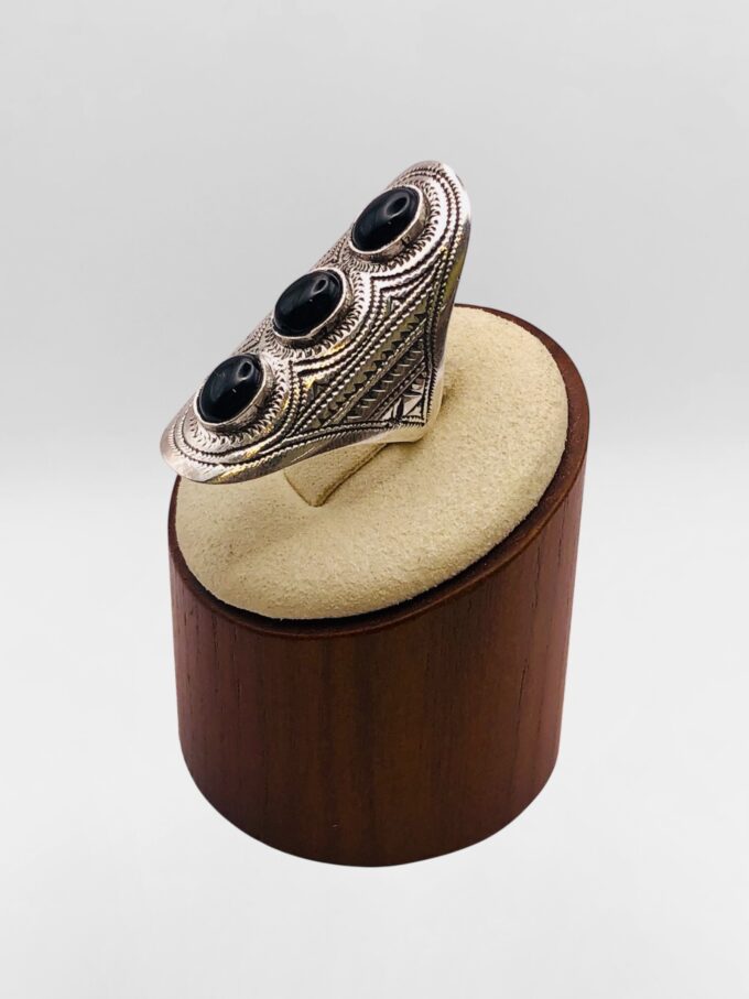 Bague Touareg Triple Onyx – Image 2