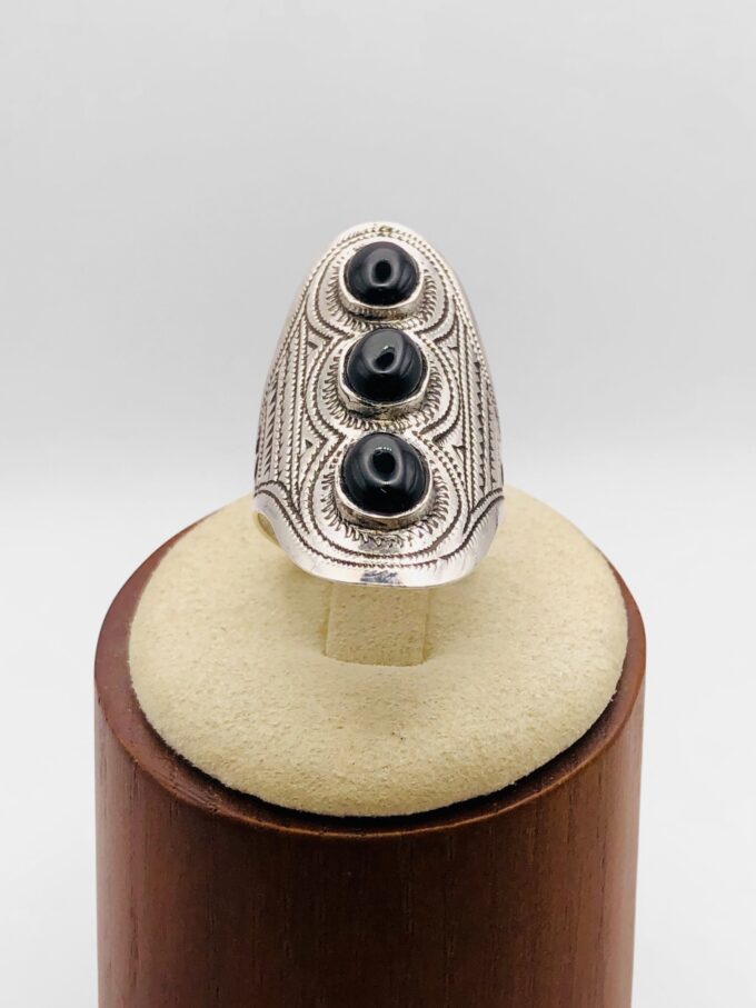 Bague Touareg Triple Onyx – Image 4