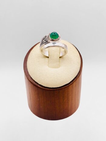 Bague Touareg croisée Onyx vert