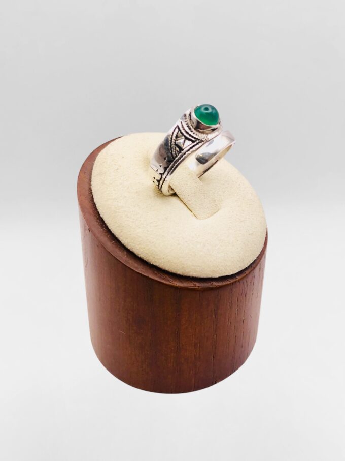Bague Touareg croisée Onyx vert – Image 3