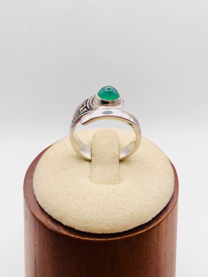 Bague Touareg croisée Onyx vert – Image 4