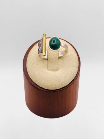 Bague Touareg ouverte Malachite et bronze