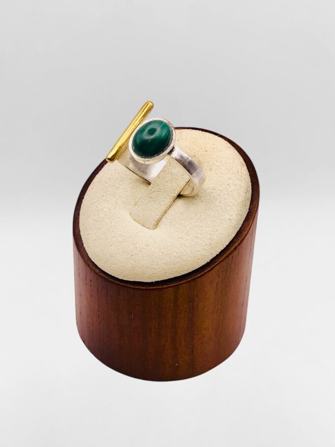 Bague Touareg ouverte Malachite et bronze – Image 2