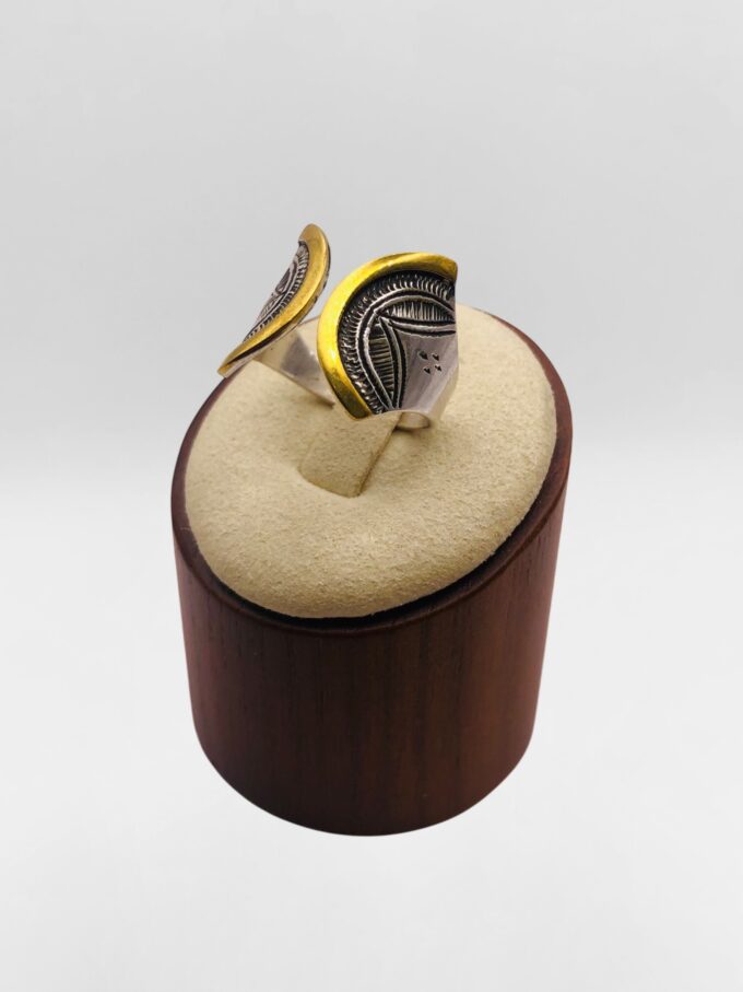 Bague Touareg ouverte argent et bronze #1 – Image 2