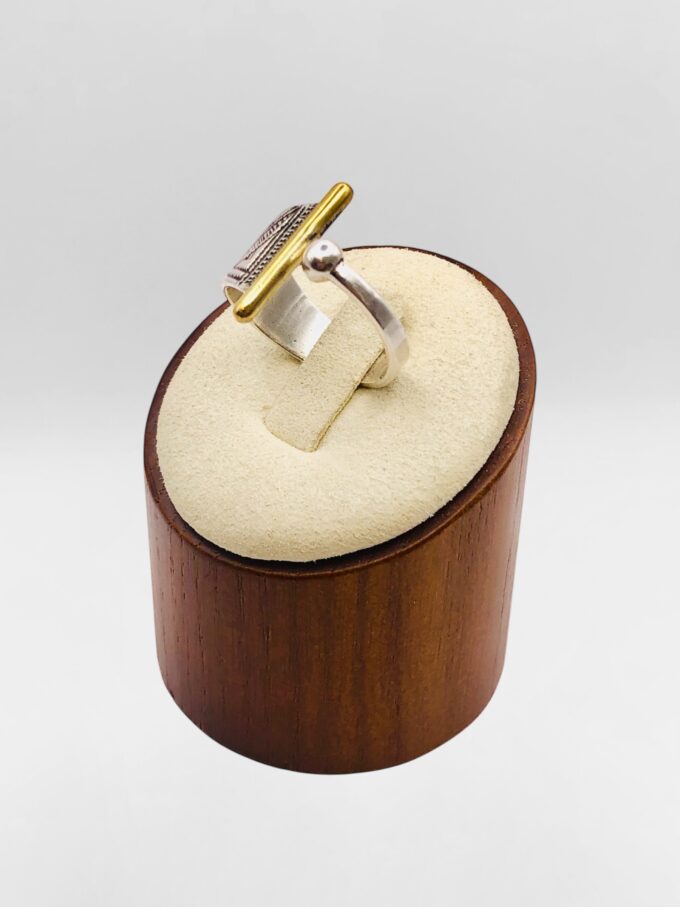 Bague Touareg ouverte argent et bronze #2 – Image 2