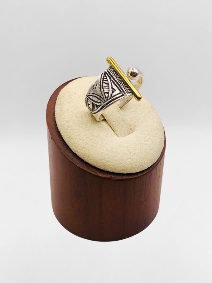 Bague Touareg ouverte argent et bronze #2 – Image 3