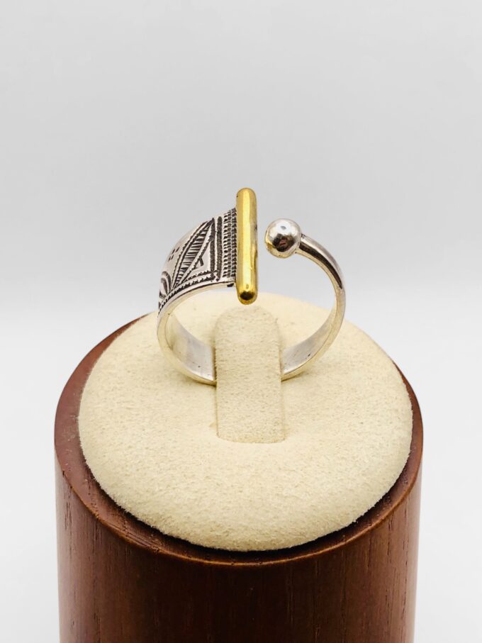 Bague Touareg ouverte argent et bronze #2 – Image 4