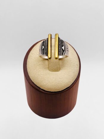 Bague Touareg ouverte argent et bronze #3
