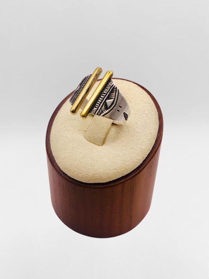 Bague Touareg ouverte argent et bronze #3 – Image 2