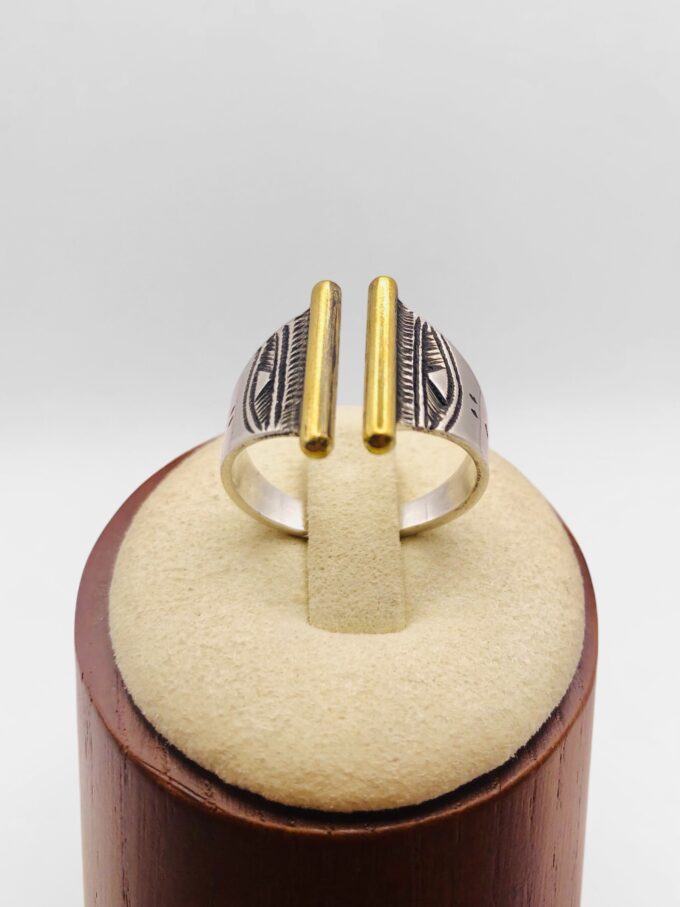 Bague Touareg ouverte argent et bronze #3 – Image 4