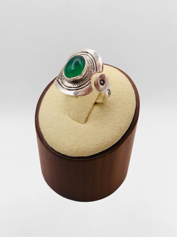 Bague Touareg ouverte Onyx vert – Image 2