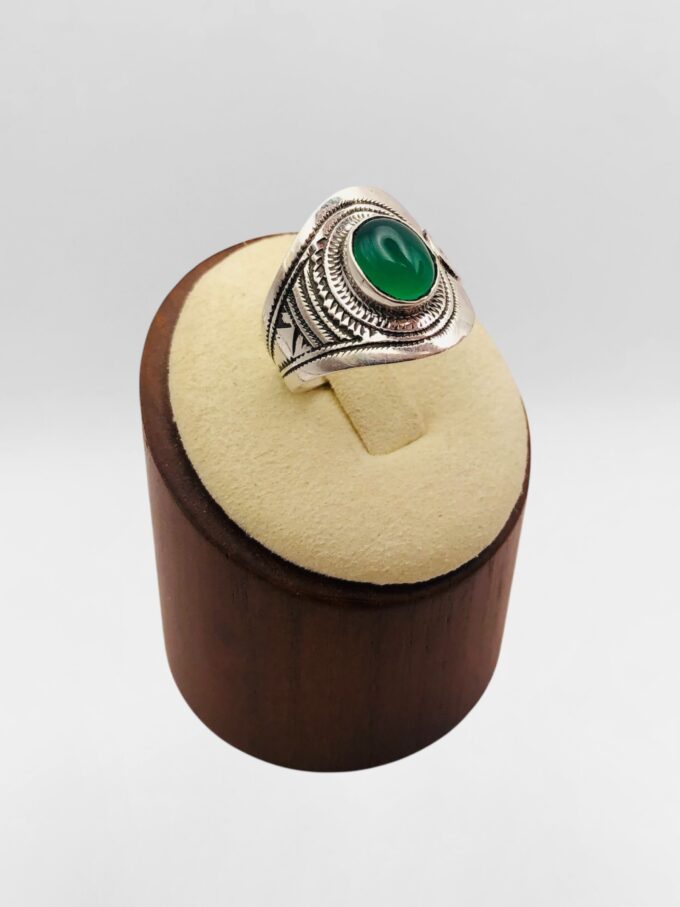 Bague Touareg ouverte Onyx vert – Image 3