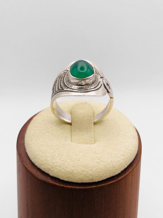Bague Touareg ouverte Onyx vert – Image 4